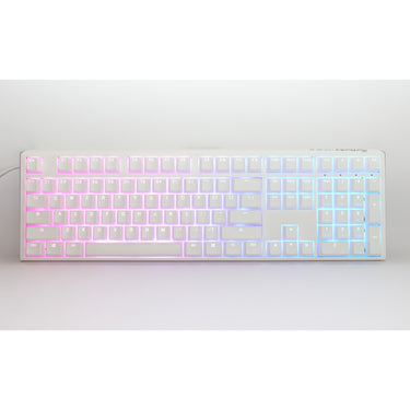 Ducky one 3 classic pure white rgb mechanisch toetsenbord (wit, us lay-out (qwerty), cherry mx speed silver, 100%, rgb led, double-shot pbt, hot-swappable, quack mechanics)