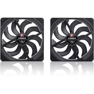 Noctua nf-a14x25 g2 pwm sx2-pp chromax.black case fans (zwart, 2 stuks, 140 x 140 x 25 mm)