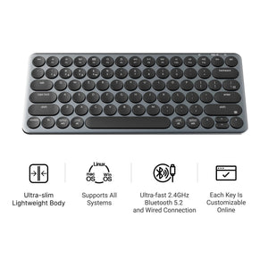Keychron b3 pro-k8 toetsenbord (wit, us lay-out (qwerty), scissor switches, 75%, abs keycaps, 2.4 ghz | bluetooth | usb)