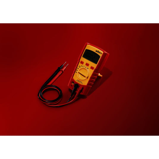 Wiha digitale multimeter tot 600 v ac, cat iv meetapparaat (rood geel)