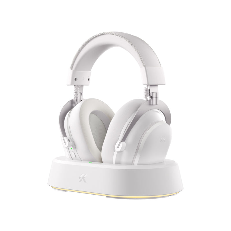 Chargez l'image dans la visionneuse de la galerie, Mchose v9 turbo+ magnetic wireless over-ear gaming headset (wit zilver, nintendo switch, playstation 4, playstation 5, mobiel, pc, 2.4g bluetooth usb)
