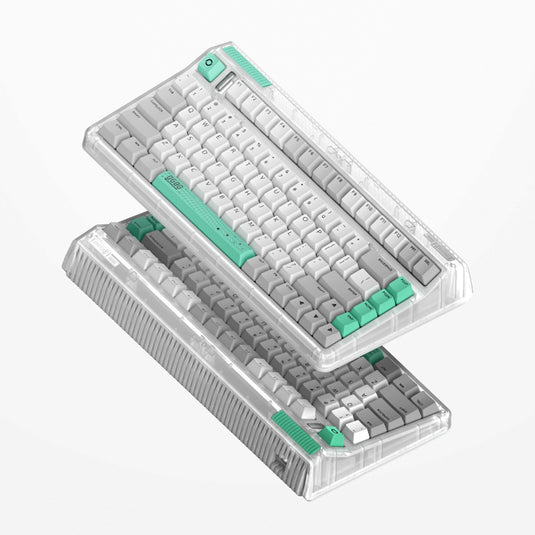 Iqunix og80 wormhole wireless mechanical keyboard (grijs, us lay-out (qwerty), cherry mx brown, 80% (tkl), rgb leds, hot-swappable, pbt, 2.4ghz | bluetooth 5.1 | usb-c)