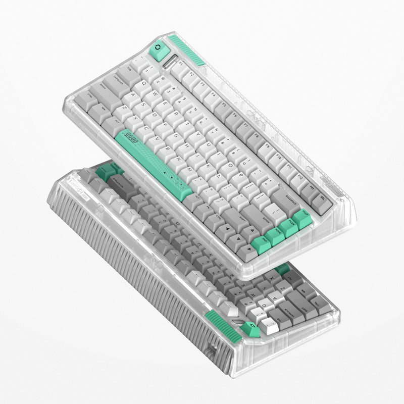 Load image into Gallery viewer, Iqunix og80 wormhole wireless mechanical keyboard, gaming toetsenbord (grijs groen, us lay-out, cherry mx brown, rgb leds, 80% (tkl), hot-swappable, pbt, 2.4ghz | bluetooth 5.1 | usb-c)

