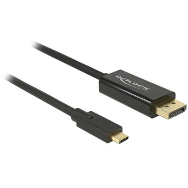 Delock usb-c > displayport kabel (zwart, 3 meter, 4k 60 hz)