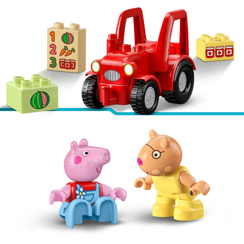 Cargue la imagen en el visor de la galería, Lego duplo peppa big tractor en marktkraam dieren speelgoed voor peuters - 10468
