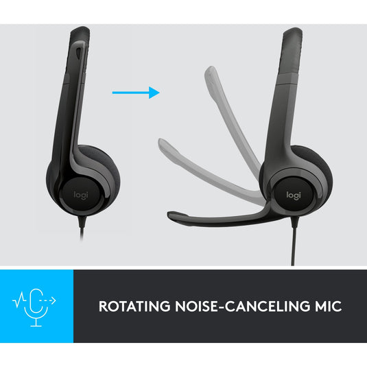 Logitech usb headset h390 on-ear (zwart, retail)