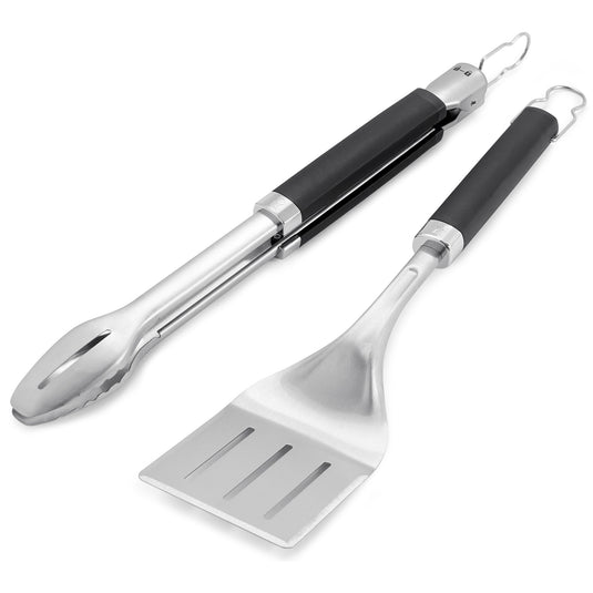 Weber precision barbecuetang- en spatelset grillbestek (roestvrij staal zwart)