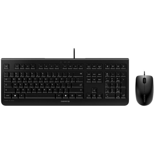Cherry dc 2000 desktopset (zwart, eu lay-out (qwerty), rubberdome, 100%, 1,200 dpi)
