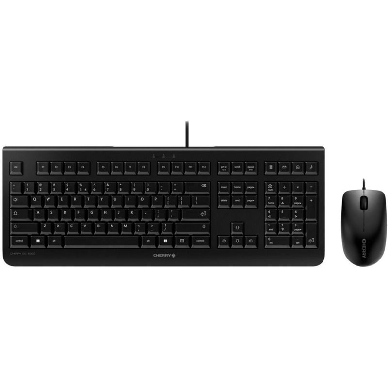Cherry dc 2000 desktopset (zwart, eu lay-out (qwerty), rubberdome, 100%, 1,200 dpi)