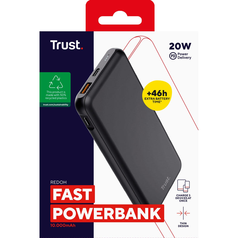 Load image into Gallery viewer, Trust redoh fast 10.000mah powerbank (zwart)
