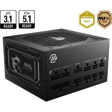 Msi mag a850gl pcie5 ii modulaire 850 watt voeding (zwart, 1x 12v-2x6, 4x pcie)