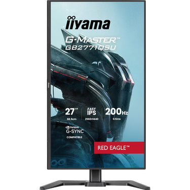 Iiyama g-master red eagle gb2771qsu-b1 27 gaming monitor (zwart, 2x hdmi, displayport, 2x usb-a, 2x usb-c, 200 hz)