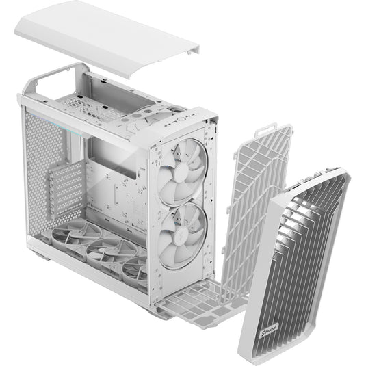 Fractal design torrent white rgb tg clear tint midi tower behuizing (wit | 2x usb-a | 1x usb-c | rgb | window)