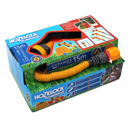 Hozelock wonderhoze 15 meter + multispraypistool slang (geel)