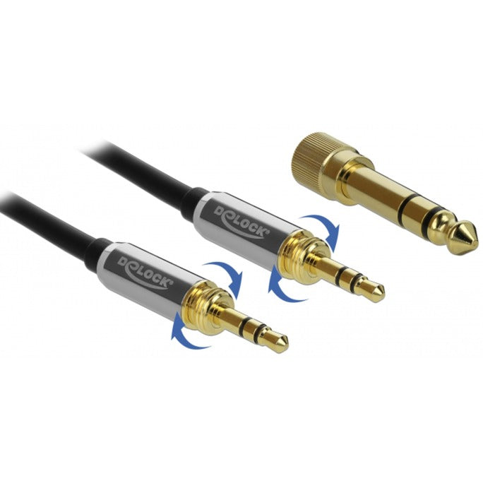 Load image into Gallery viewer, Delock stereokabel 3,5 mm 3 pin-stekker > 3,5 mm 3 pin-stekker (zwart, 3 meter)
