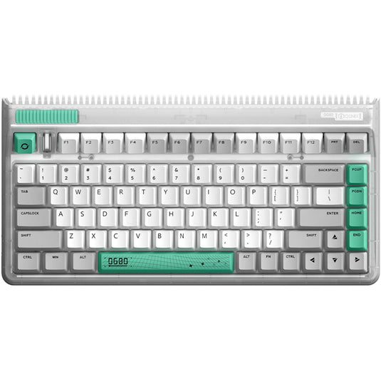 Iqunix og80 wormhole wireless mechanical keyboard (grijs, us lay-out (qwerty), cherry mx brown, 80% (tkl), rgb leds, hot-swappable, pbt, 2.4ghz | bluetooth 5.1 | usb-c)