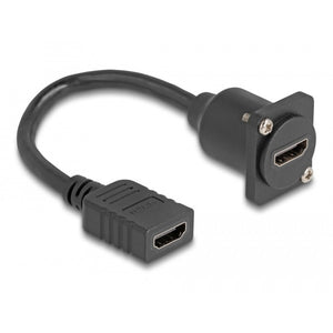 Delock d-type hdmi cable female to female kabel (zwart, 20cm)