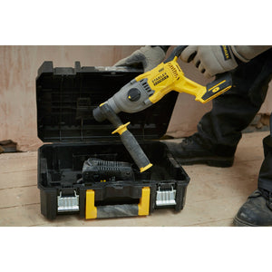 Stanley fatmax v20 18v borstelloze accu hamerboorcombokit boorhamer (geel zwart, sds+, 2 accu's en lader inbegrepen, met koffer)