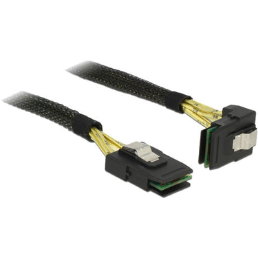 Delock mini sas sff-8087 > mini sas sff-8087 angled , 1m kabel (zwart, 83642)
