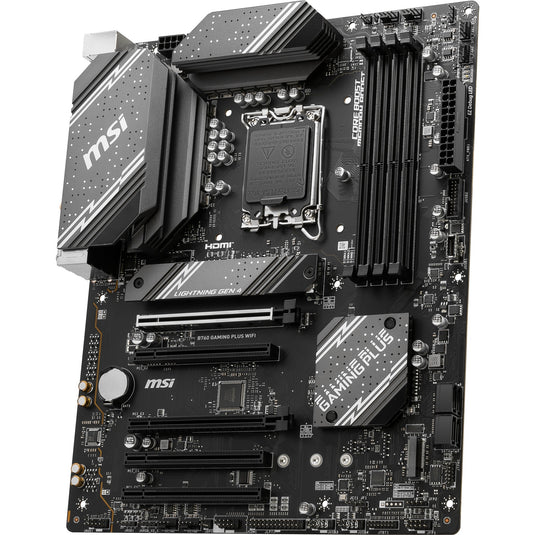 Msi b760 gaming plus wifi socket 1700 moederbord (grijs zwart, raid, 2.5gb-lan, wi-fi 6e, bt, sound, atx)