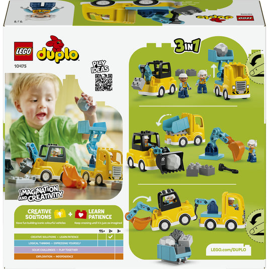Lego duplo town 10475 - 3-in-1 bouwvoertuigen - creatief speelgoed