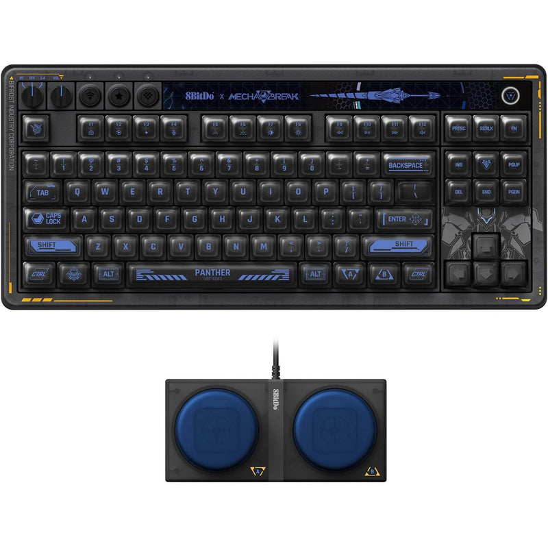 ギャラリービューアに画像をロードする, 8bitdo retro 87 mechanical keyboard - mecha break (zwart, us lay-out (qwerty), kailh box jellyfish pro glaze, 80% (tkl), abs keycaps, hot-swap, bluetooth le 5.0, wireless 2.4ghz, usb)
