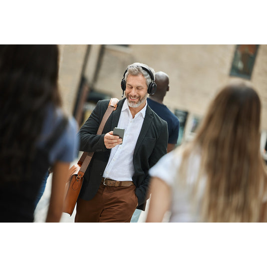 Jabra evolve2 75 on-ear headset (zwart, link380a, microsoft teams)