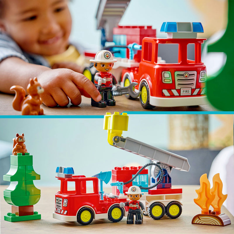 Load image into Gallery viewer, Lego duplo 10473 brandweertruck met slang en brandweerman
