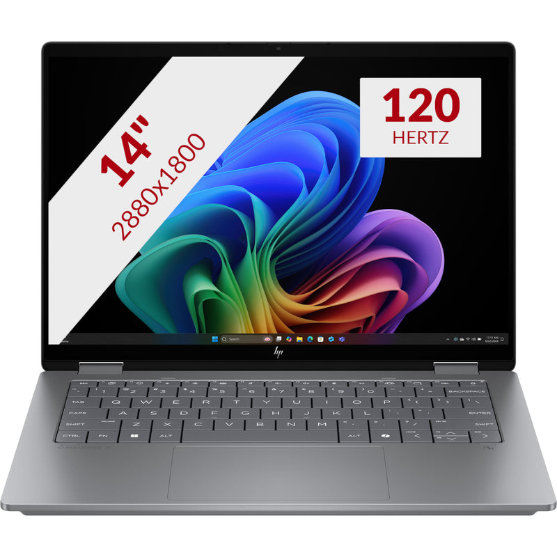 Load image into Gallery viewer, Hp omnibook x flipngai 14-fk0070nd 14 copilot+ 2-in-1 laptop (zilver | ryzen ai 7 350 | radeon 860m | 16 gb | 1 tb ssd | touch)
