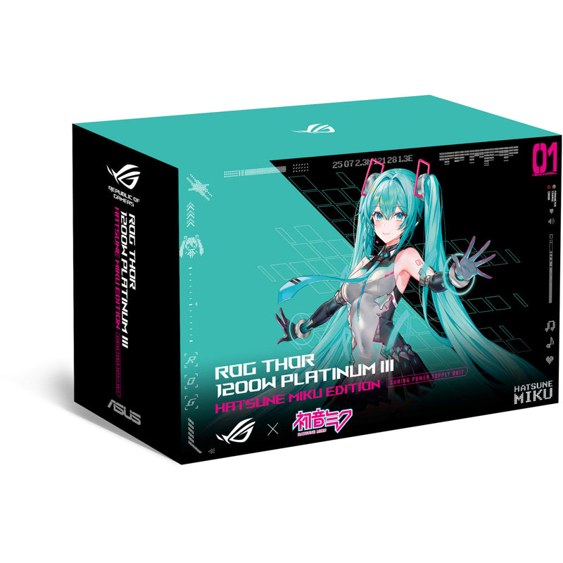Afbeelding laden in galerijviewer, Asus rog thor platinum iii hatsune miku edition modulaire 1200 watt voeding (zwart, 1x 12v-2x6, 4x pcie)
