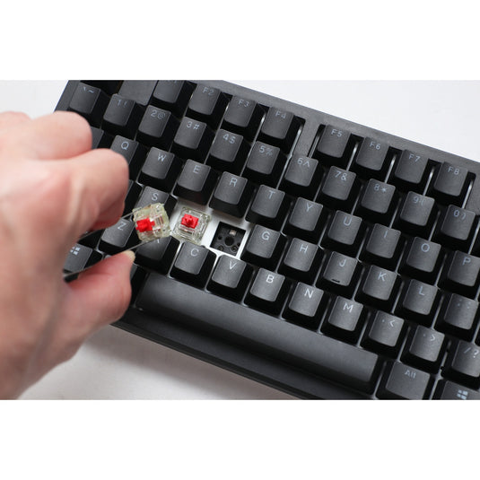 Ducky zero 6108 classic black rgb mechanisch gaming toetsenbord (zwart, us lay-out (qwerty), cherry mx2a brown, 100%, rgb leds, double-shot pbt, hot swap, 2.4ghz | bluetooth | usb-c)