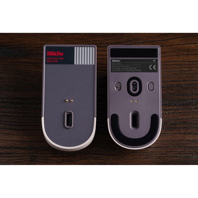 Laden Sie das Bild in Galerie -Viewer, 8bitdo retro r8 mouse - n edition (grijs rood, 50 - 26000 dpi, bluetooth usb-c 2.4 ghz)
