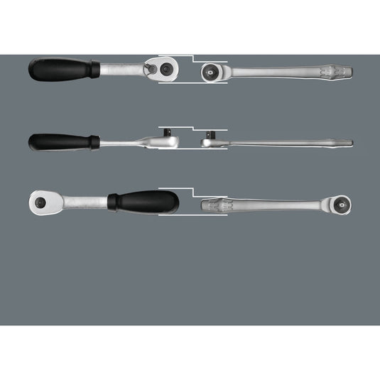 Wera 8100 sc 7 zyklop metal-ratelset met doorsteekvierkant 1 2 aandrijving gereedschapsset ( 28-delig )