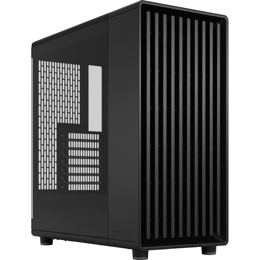 Fractal design north - momentum edition midi tower behuizing (zwart houtkleur | 2x usb-a | 1x usb-c | tempered glass)
