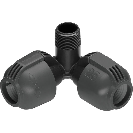 Gardena hoekstuk 25 mm x 3 4 buitendraad verbinding (zwart grijs, 2783-20)
