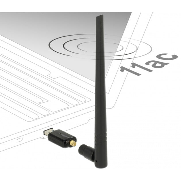 Load image into Gallery viewer, Delock usb 3.0 dualband wlan stick antenne (zwart)
