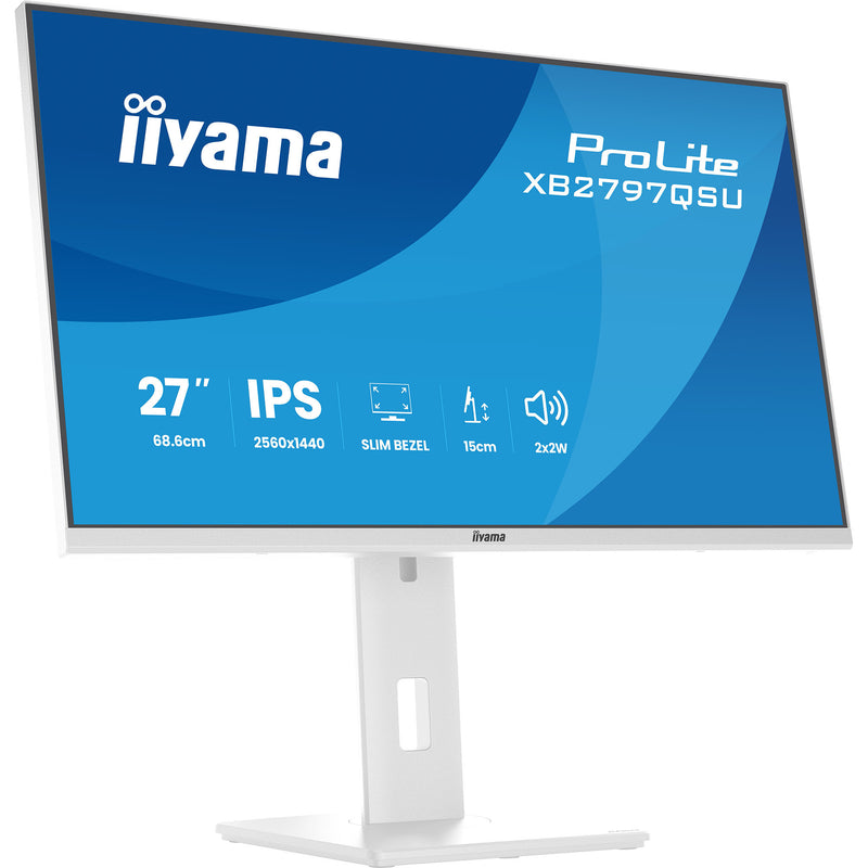 Afbeelding laden in galerijviewer, Iiyama prolite xb2797qsu-w1 27 monitor (wit (mat), hdmi, displayport, usb, audio)
