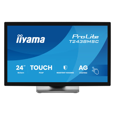 Iiyama prolite t2438msc-b2 23.8 touchscreen monitor (zwart, 120 hz, hdmi, displayport, audio, usb, touch)