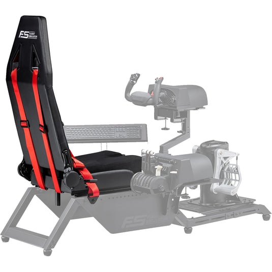 Next level racing flight simulator seat only racing simulator (zwart rood)