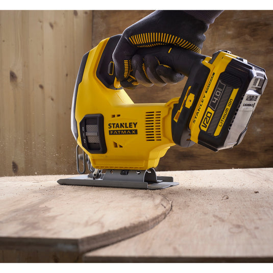 Stanley fatmax v20 18v decoupeerzaag (geel zwart, koffer, 2 accu's (2.0ah) en oplader (4a) inbegrepen)