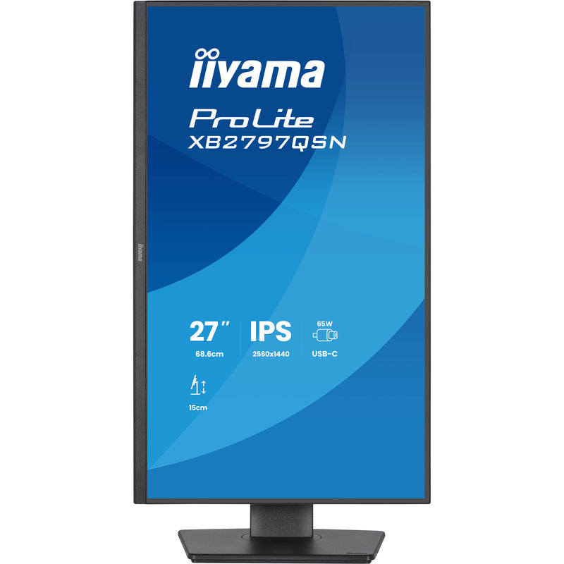 Load image into Gallery viewer, Iiyama prolite xb2797qsn-b1 27 monitor (zwart, 75 hz, hdmi, displayport, usb-c, lan, audio)
