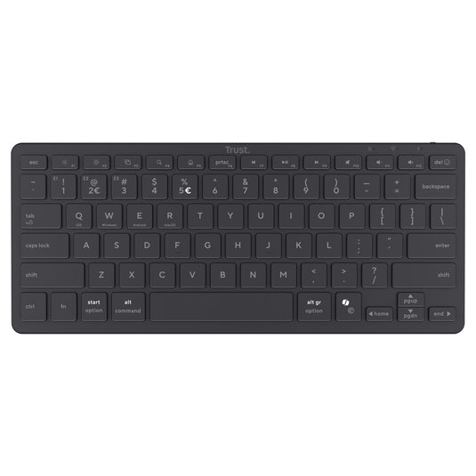 Trust nado ii bluetooth-toetsenbord (zwart, us lay-out (qwerty), scissor switches, 80% (tkl), bluetooth)