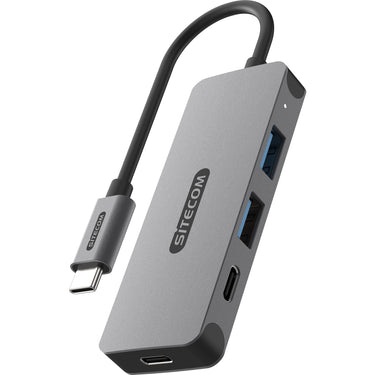 Sitecom usb-c naar 2x usb-a + 2x usb-c usb-hub (grijs)