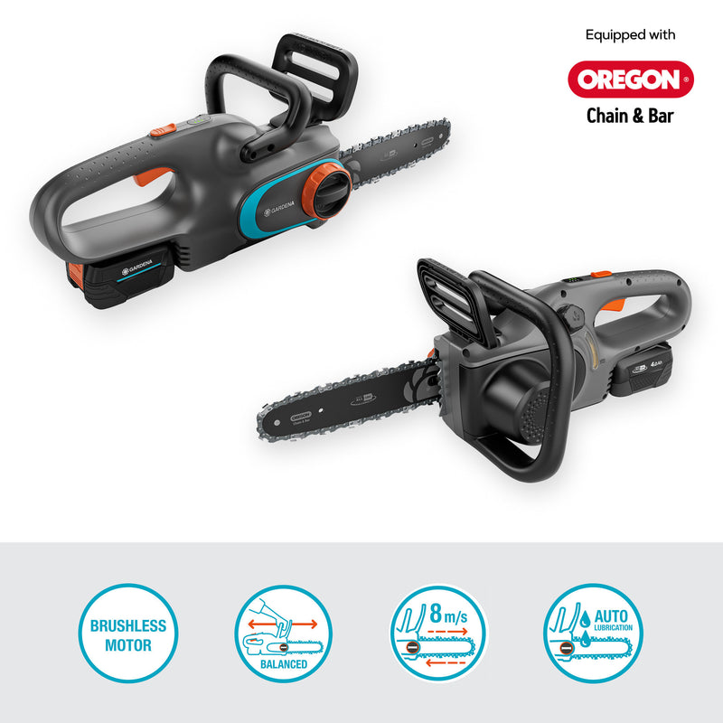 Load image into Gallery viewer, Gardena accukettingzaag powersaw 250 18v solo (grijs turquoise, accu en oplader niet inbegrepen, power for all alliance)
