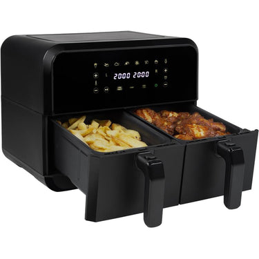 Princess 182068 double basket airfyer heteluchtfriteuse (zwart, 2x 4 liter)