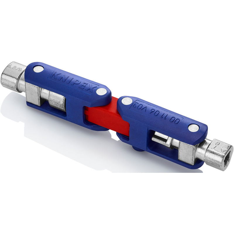 Load image into Gallery viewer, Knipex schakelkastsleutel doublejoint 00 11 06 v03 dopsleutel (blauw rood)
