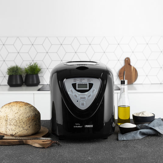 Princess 152009 broodbakmachine (zwart zilver, voor het maken van brood, cake, jam, yoghurt en rijst)