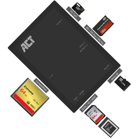 Act connectivity externe usb 3.2 gen1 (usb 3.0) kaartlezer (zwart)