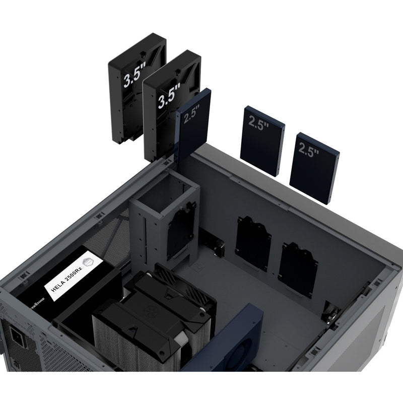 Load image into Gallery viewer, Silverstone crown 04 htpc behuizing (donkergrijs | 4x usb-a | 1x usb-c)
