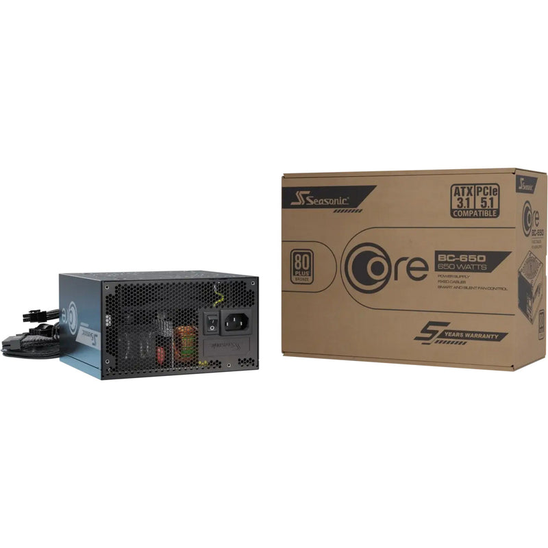 Load image into Gallery viewer, Seasonic core bc-650 atx 3.1 650 watt voeding (zwart, 2x pcie)

